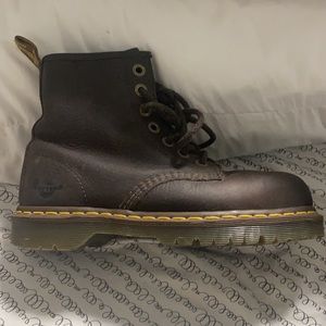 BROWN LEATHER STEEL TOE WORK BOOTS